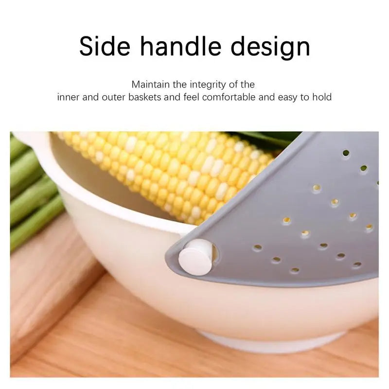 Vegetable Strainer Colander Bowl Kitchen Drain Basket (Pink)