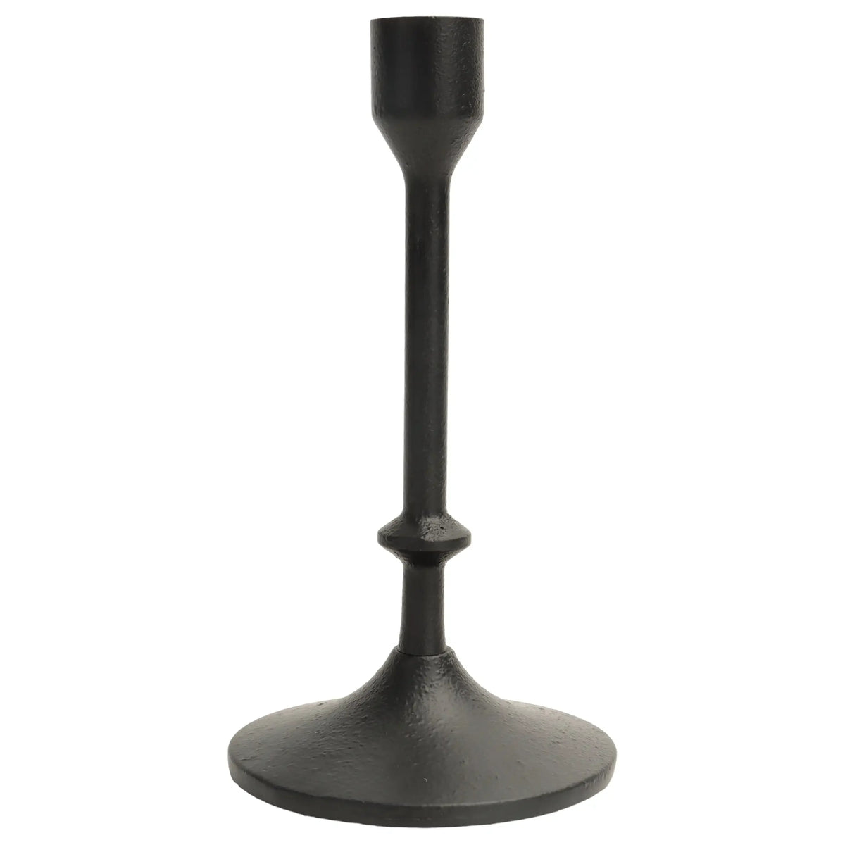 Heavy Duty Black Cast Iron Taper Candle Holder (7.8&quot;)