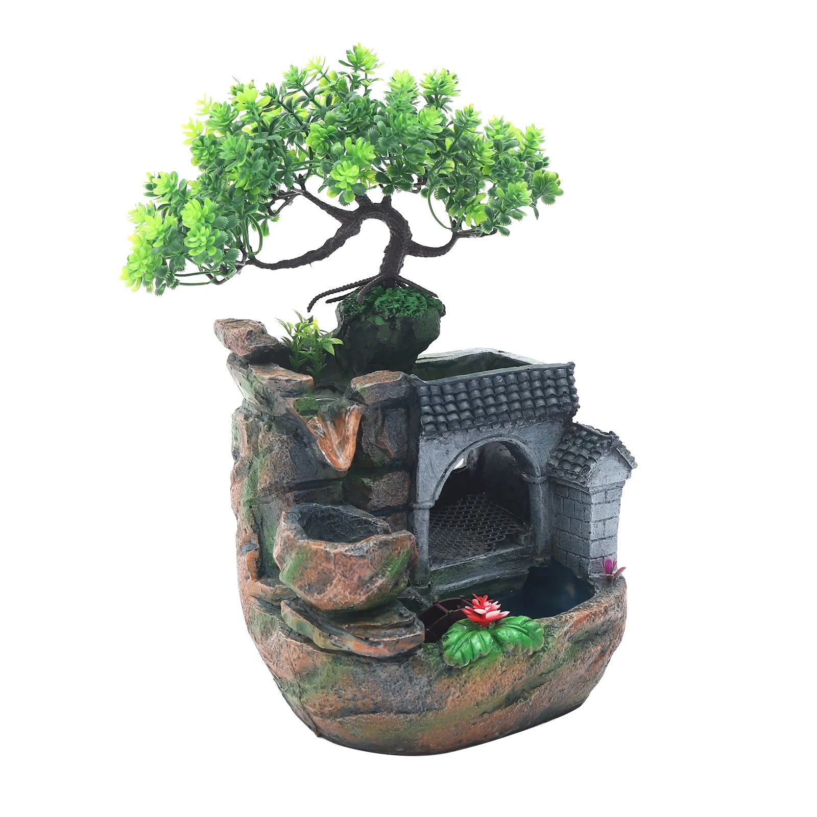 LED Desktop Water Fountain Indoor Waterfall Fountain for Office Home Decor