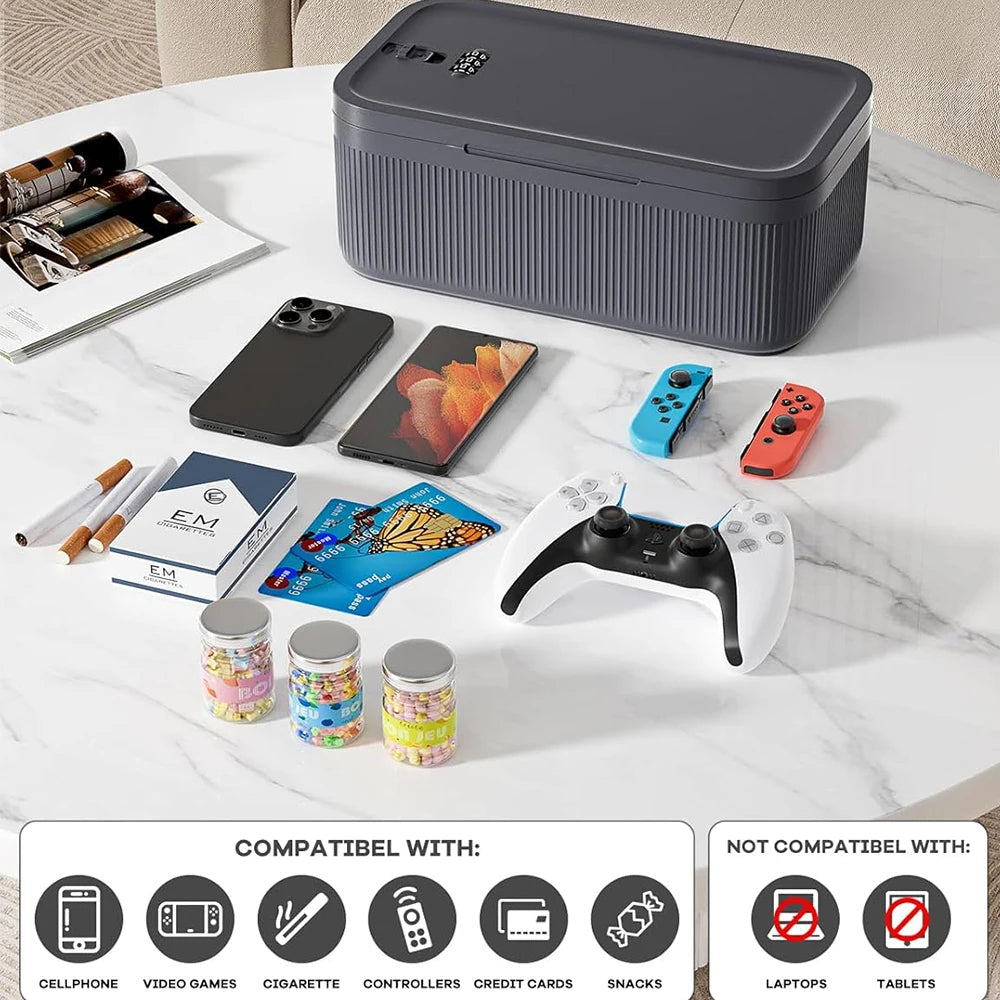 Lockable Storage Box for Office Home School Food Medicine (Deep Blue)