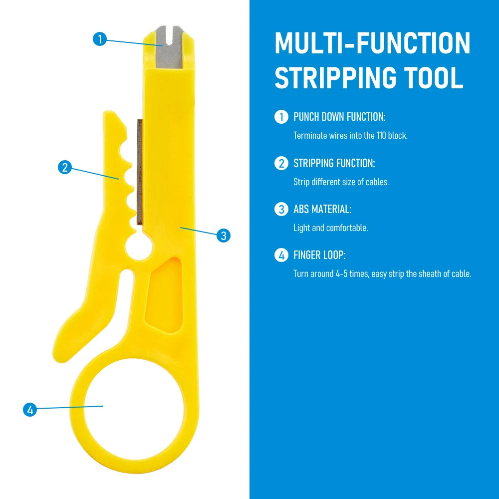 1PC Wire Stripper Crimper Pliers Cutting Tool (Yellow)