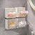 Plastic Wall Mounted Storage Boxes 4 Pack, Dustproof Bathroom Organizer for Cotton Swabs Makeup Adhesive Small Jewelry Holder Box