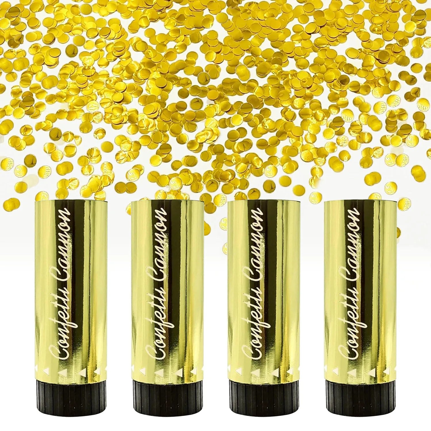 Confetti Poppers Cannons 4PCS Gold Party Favors Confetti Poppers for Celebrations