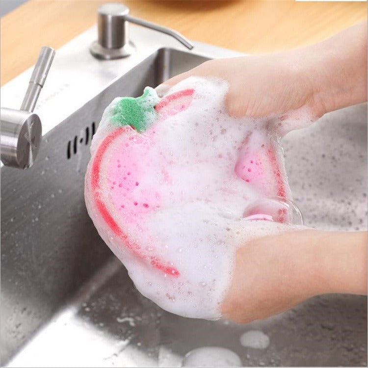 Fruit Sponge Cleaning Sponge Absorbent Dishwashing Sponge for Kitchen Sink,