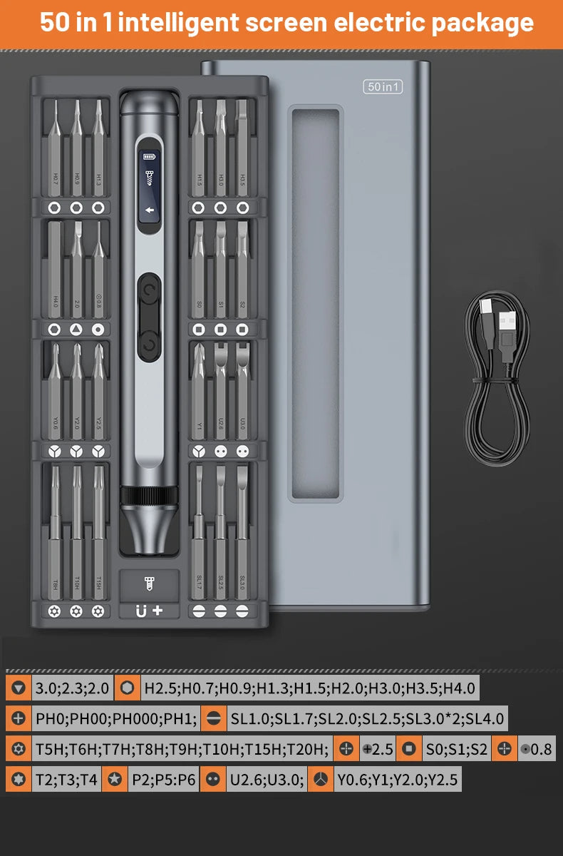 50-in-1 Magnetic Screwdriver Bit Set for Phones, Watches, and Appliances