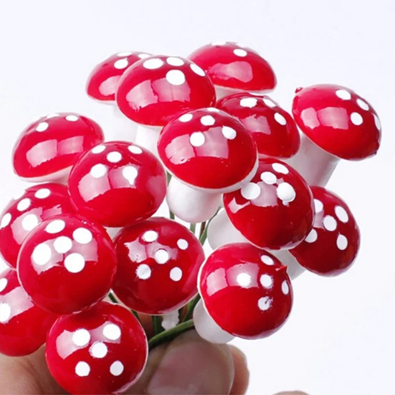 Mini Mushroom Miniature 50PCS, Artificial Garden Moss Resin Craft Decoration Piles Home Garden Supplies Craft