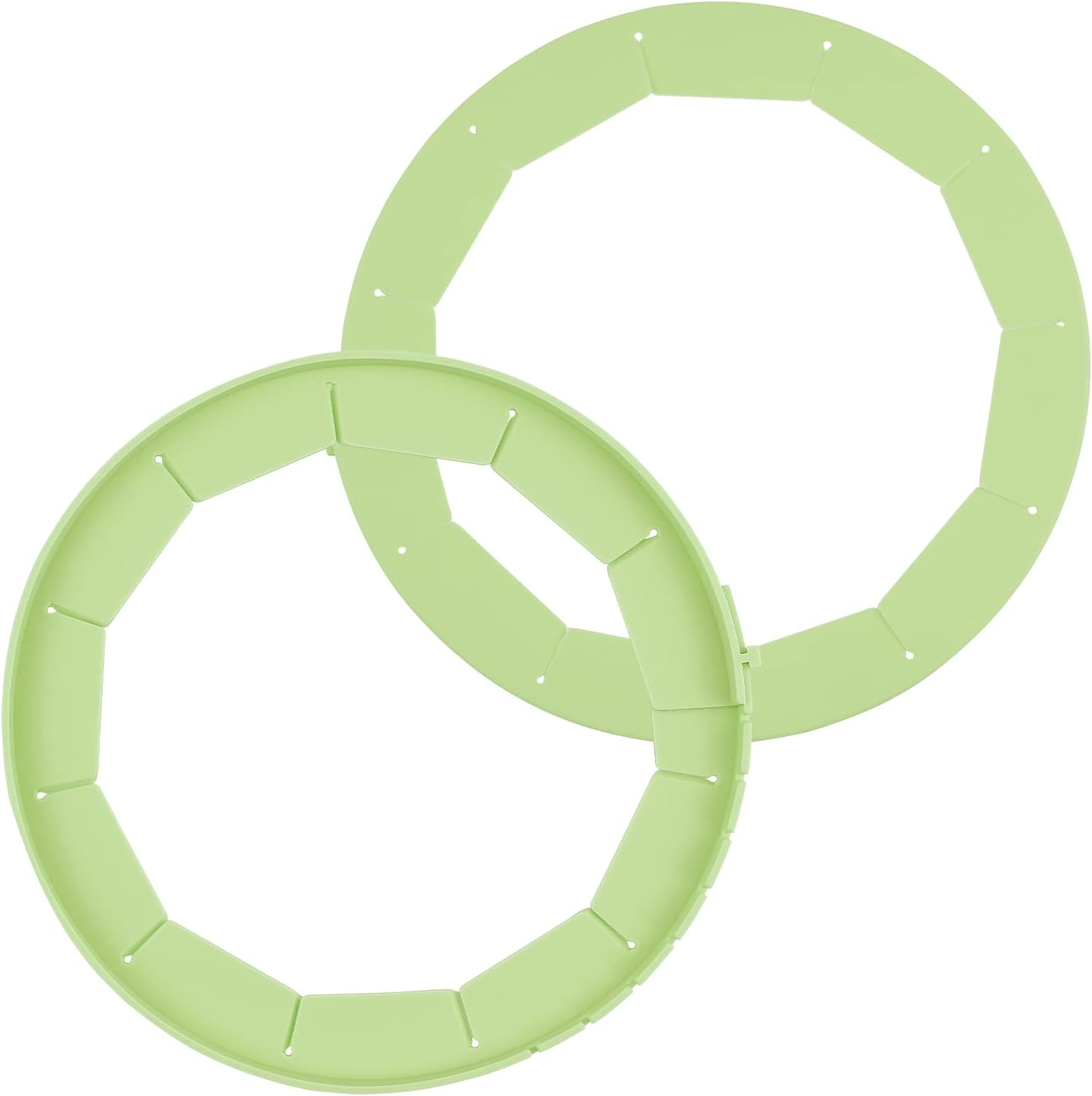 Pie Crust Shield Protector 2 Pack Adjustable Baking Pie Ring Pie Crust Cover, Green