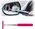 Retractable Car Rearview Mirror Wiper with Telescopic Long Rod (Pink)