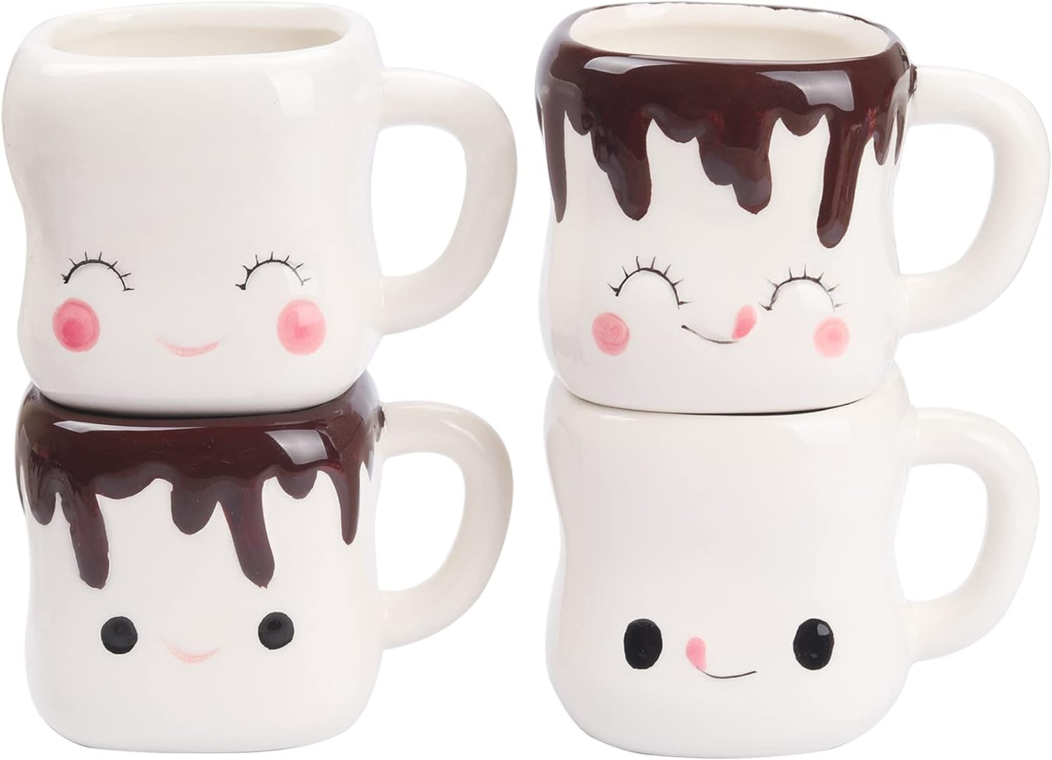 Marshmallow Cups 6oz Mugs Set of 4 for Kids Hot Chocolate Cocoa Mugs Gifts