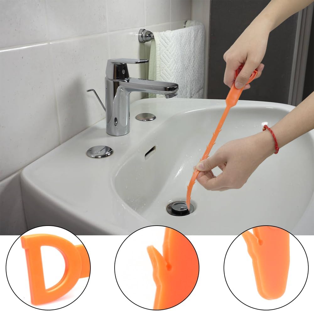 Drain Clog Remover 3 Pack 25" for Sewer Kitchen Sink Bathroom Tub Toilet Clogged Drains Relief Cleaning Tool