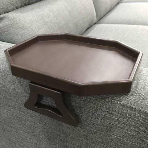 Armrest Sofa Arm Clip Table, Cherry Brown