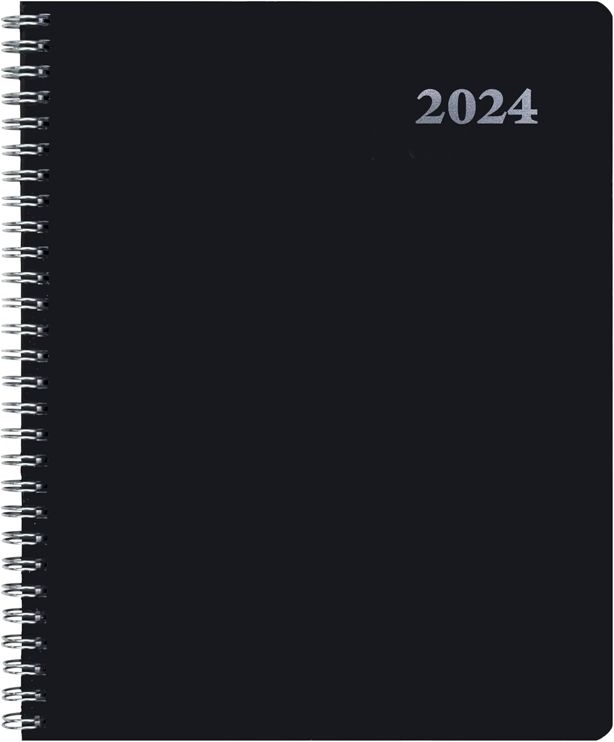 2024 Planner 8.5x11 - Monthly & Weekly Spreads with Premium Black Vinyl Cover