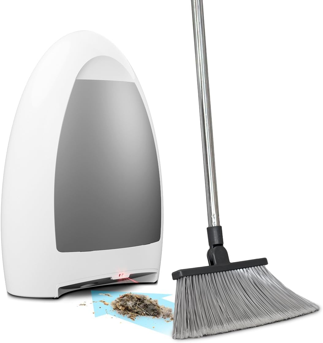 Automatic Touchless Vacuum Dustpan for Sweeping Salon Pet Hair Food Dirt Kitchen - Ultra Fast & Powerful, Corded Canister Vacuum, Bagless, Automatic Sensors, 1000 Watt (White)