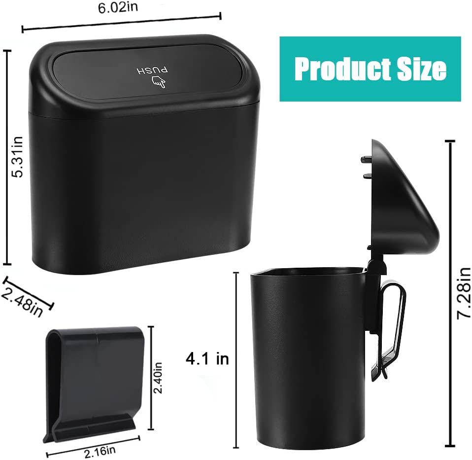 Car Trash Can with Lid Garbage Storage for Vehicle