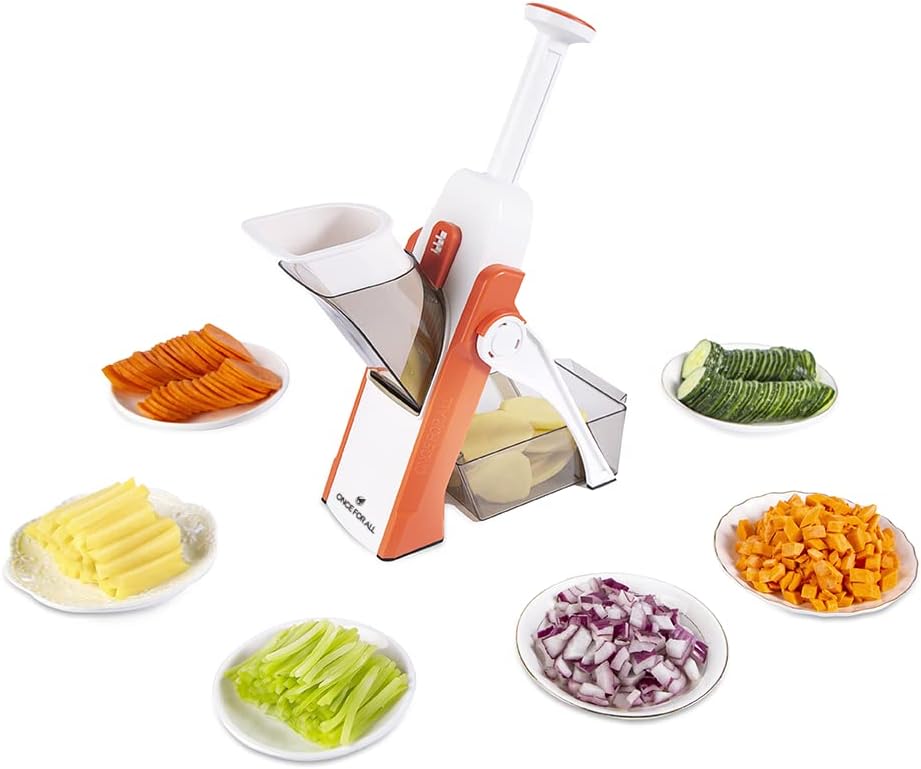 Mandoline Slicer 5 in 1 Vegetable Cutter, Safe Cutter Adjustable Thickness for Fast Meal Prep and Kitchen Use