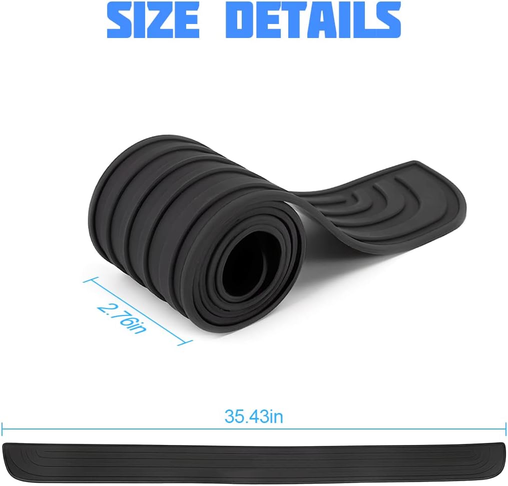 Car Rear Bumper Protector Guard Non-Slip Cover Car Accessories (Black / 35.4"x2.7")