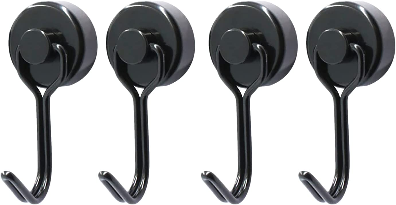 Magnetic Hooks Rustproof 8 Pack Refrigerator Grill Hook (Black)