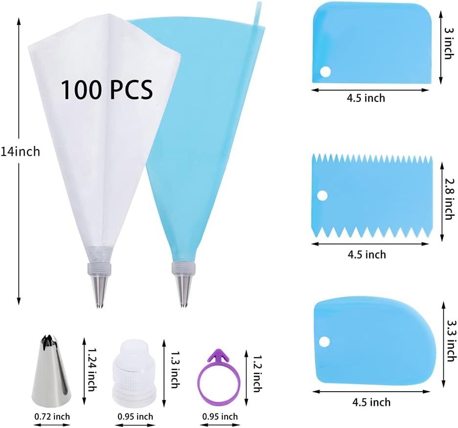 Icing Bags Disposable for Cakes Decorating Kit Supplies