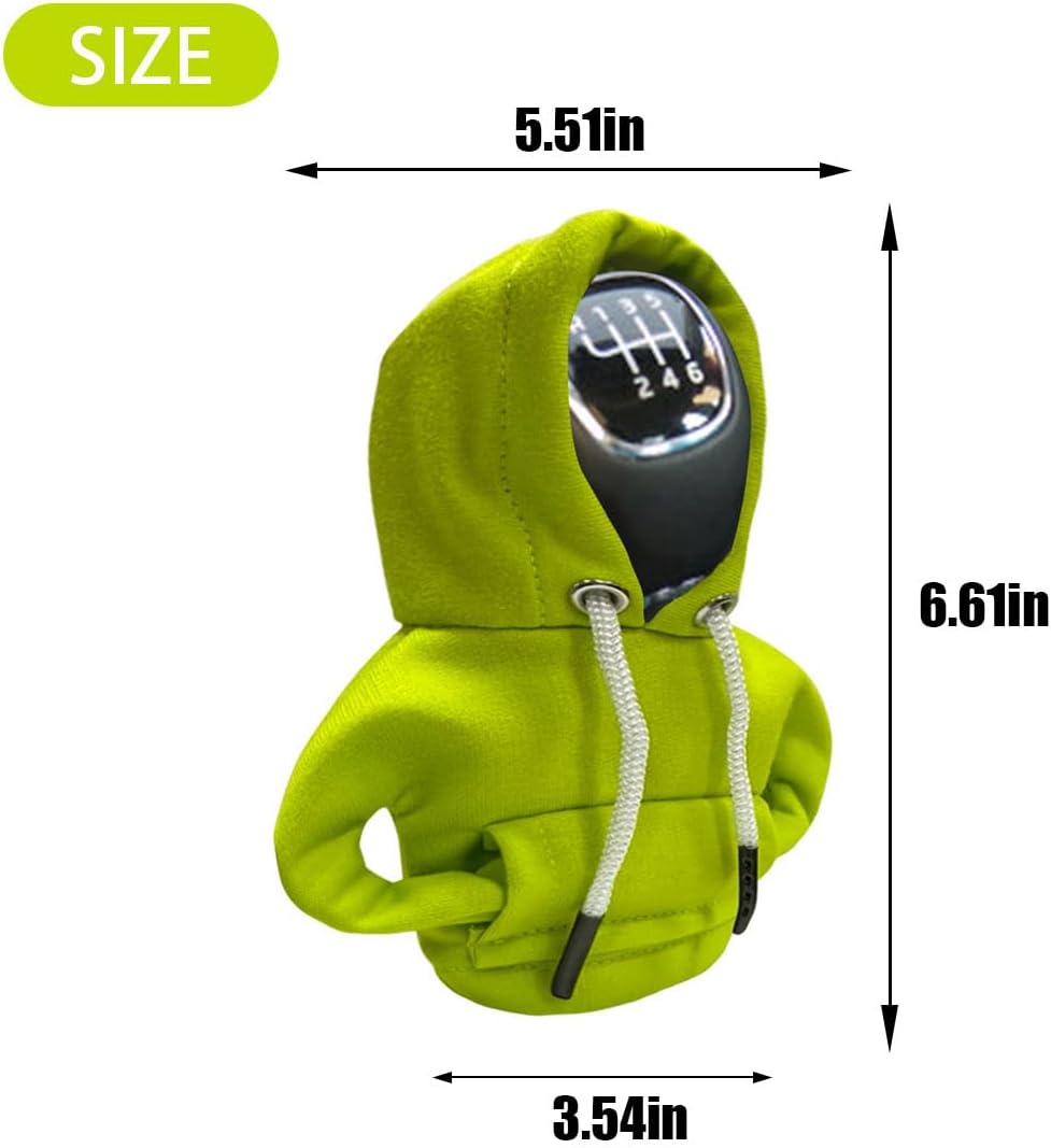 Car Shift Knob Car Gear Shift Cover Hoodie Decoration, Green