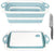 Foldable Chopping Board with Colander, Multifunctional Kitchen Gadget (Light Blue)