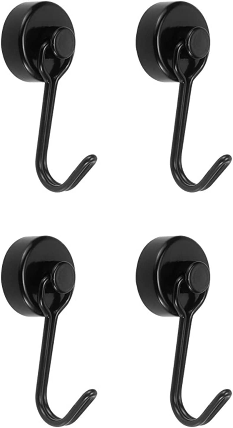 Magnetic Hooks Rustproof 8 Pack Refrigerator Grill Hook (Black)