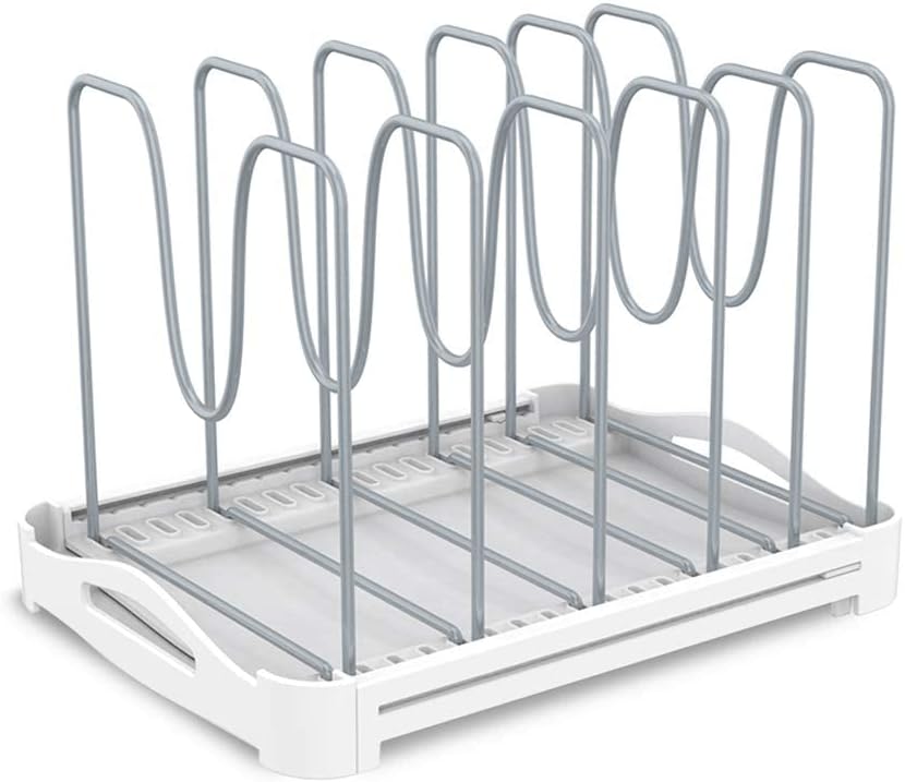 Adjustable Bakeware Organizer Pot Lid Holder Rack for Pots