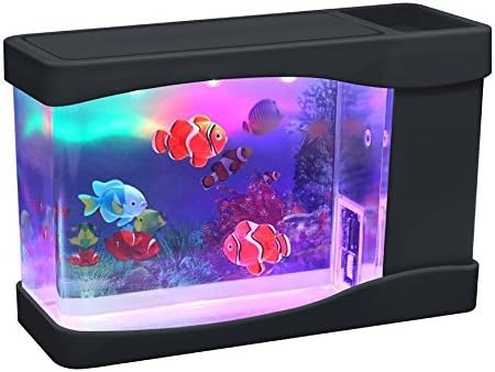 Fake Aquarium Mini Aquarium Artificial Fish Tank with Moving Fish – USB/ Battery Powered