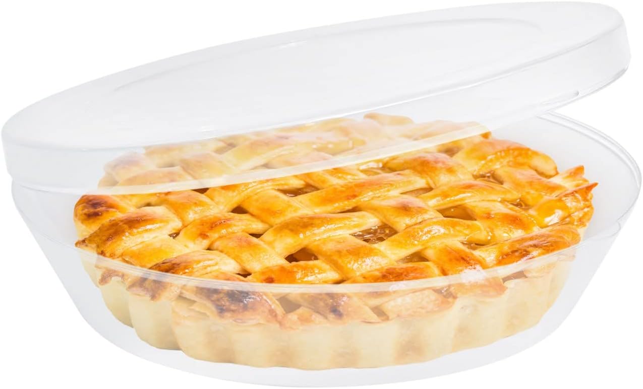 Pie Container with Lid - BPA Free, Lightweight, Airtight, Washable Pie Keeper with Hinged Cover