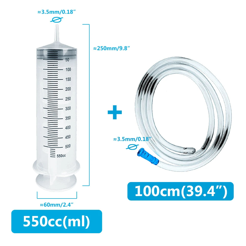 Reusable Syringe 550ml with 100cm Hose for Precise Dispensing