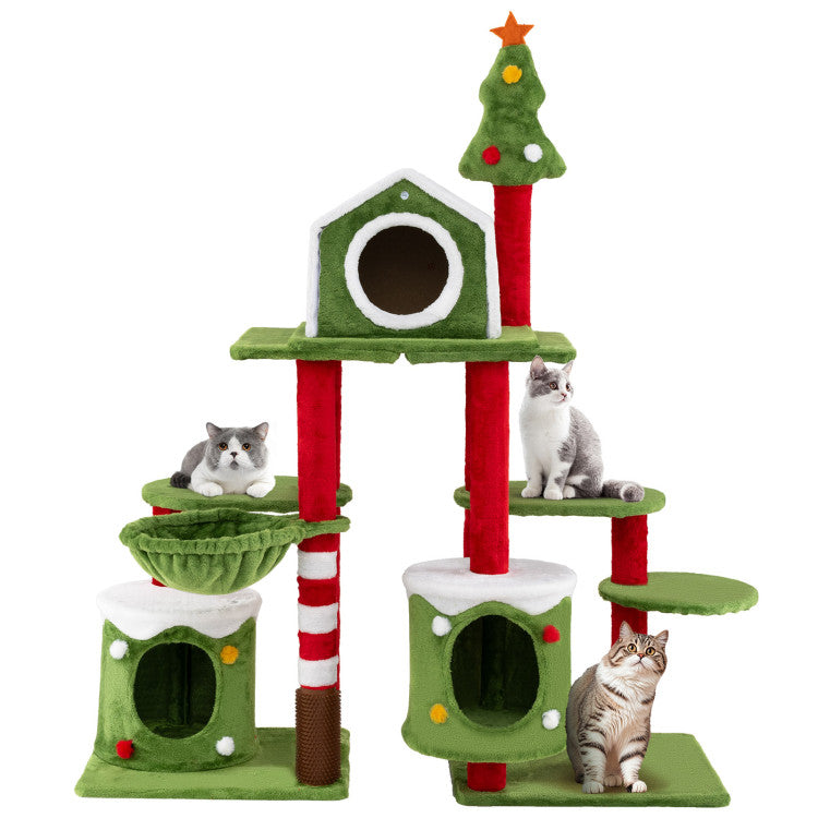 Cat Tree Tower 58 Inch Multi-level Pet Climbing and Jumping Tower Furniture