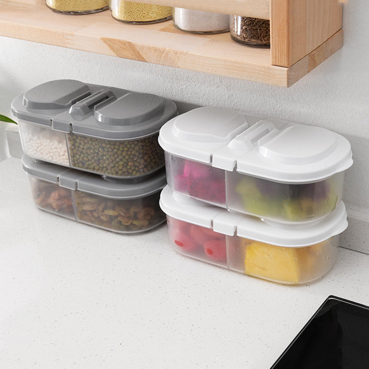 Food Storage Storage Box 1 Pack Double Grid Buckle Sealed Storage Household Kitchen Refrigerator