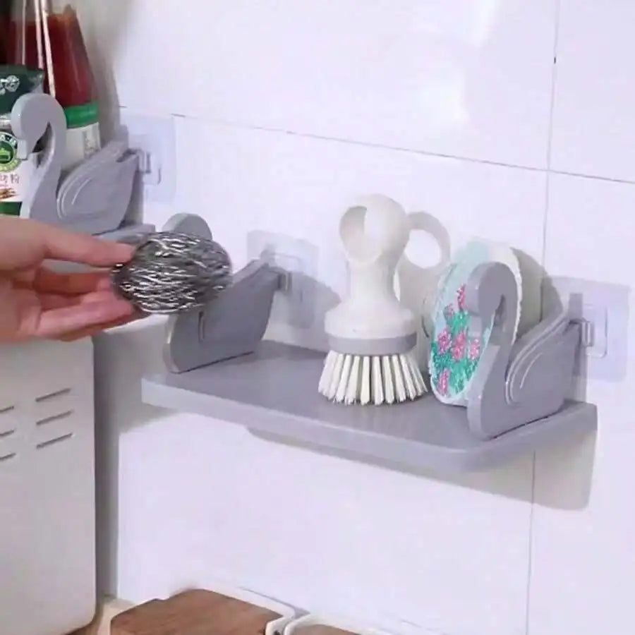 Multifunction Storage Rack White Swan Shaped Large Shelf