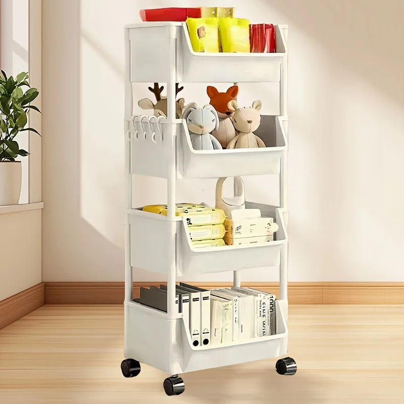 Multipurpose 5-Layer Storage Cabinet on Wheels Rolling Organizer Cart for Kitchen and Bathroom Storage