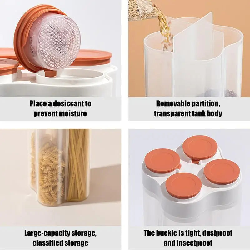 Airtight Food Storage Containers Multifunctional Refrigerator Storage Box (Orange)