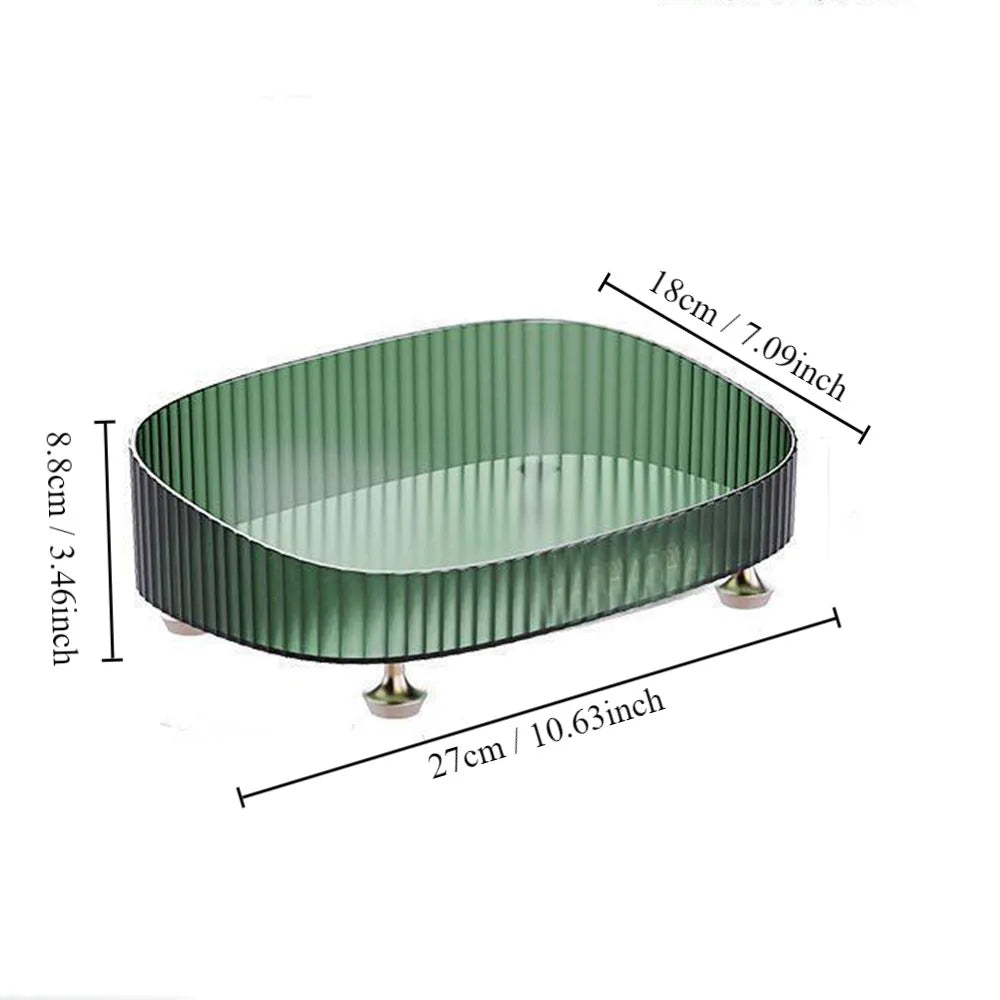 Multipurpose Acrylic Cosmetics Organizer Vanity Tray (Green)