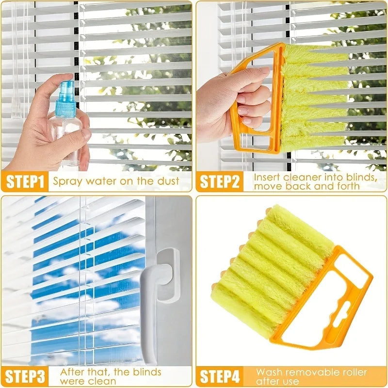 Auto Vent Blinds Cleaner with Microfiber Cloth (Yellow)