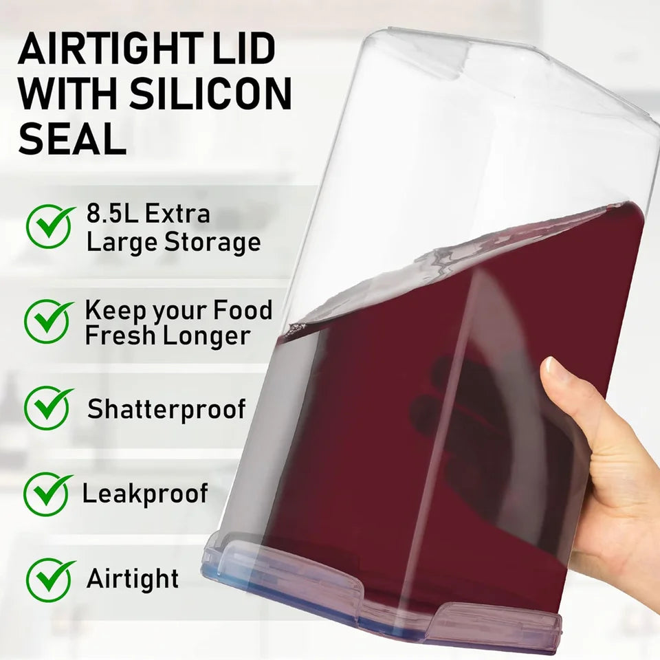 Airtight 8.5L Large Food Containers 2Pcs Ideal for Kitchen Pantry Organization