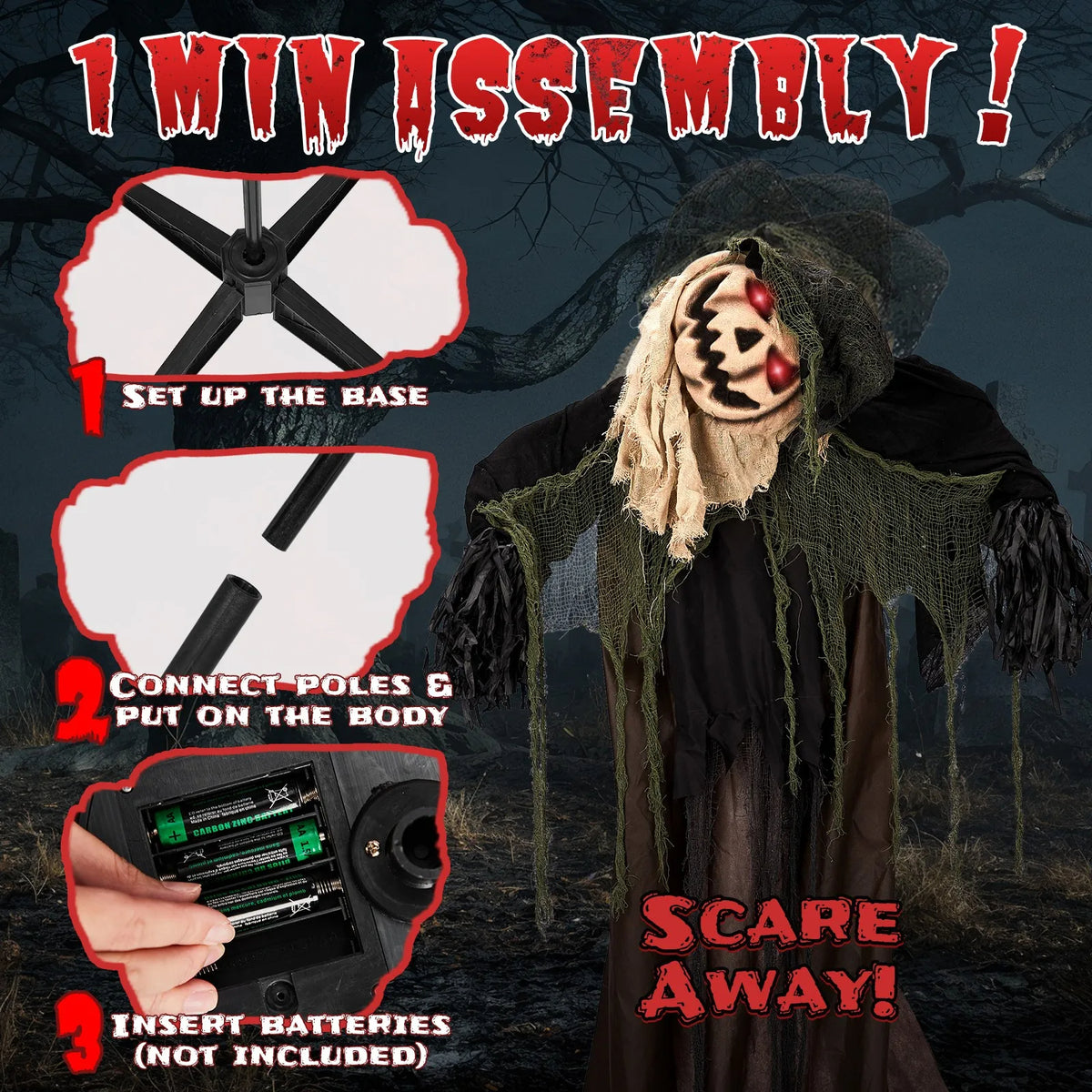 Scary Animatronic Wizard for Halloween Decor