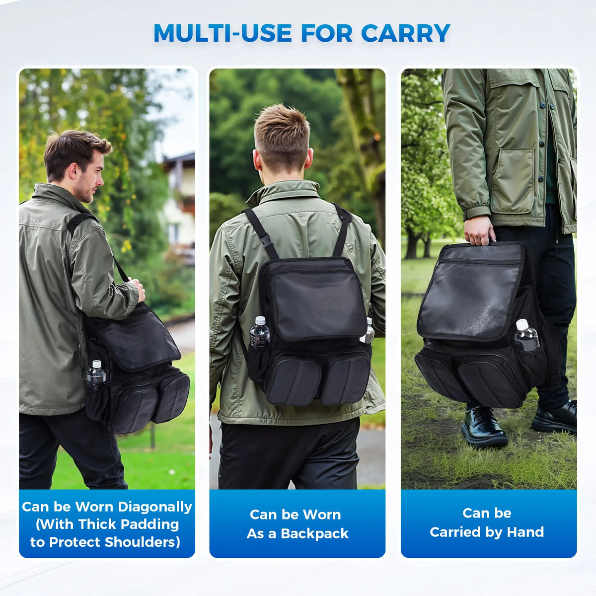 Adjustable Hanging Car Seat Organizer with Laptop Tablet Holder (Black)