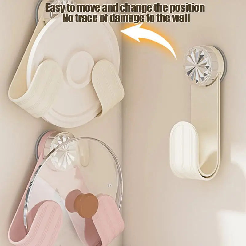 Adjustable Rotatable Suction Cup Pot Lid Rack