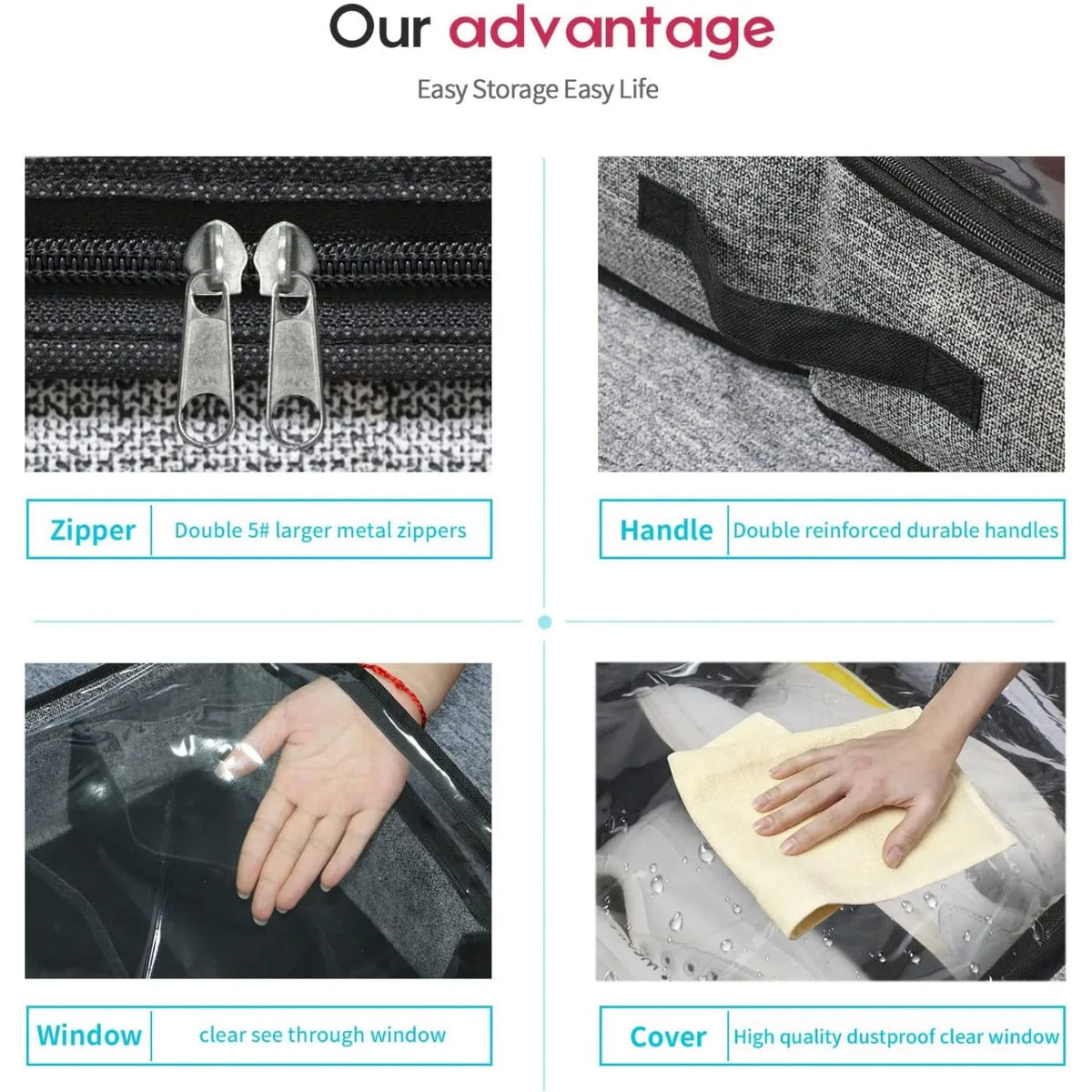 Underbed Shoe Container Solution 4 Pack Closet Organizer