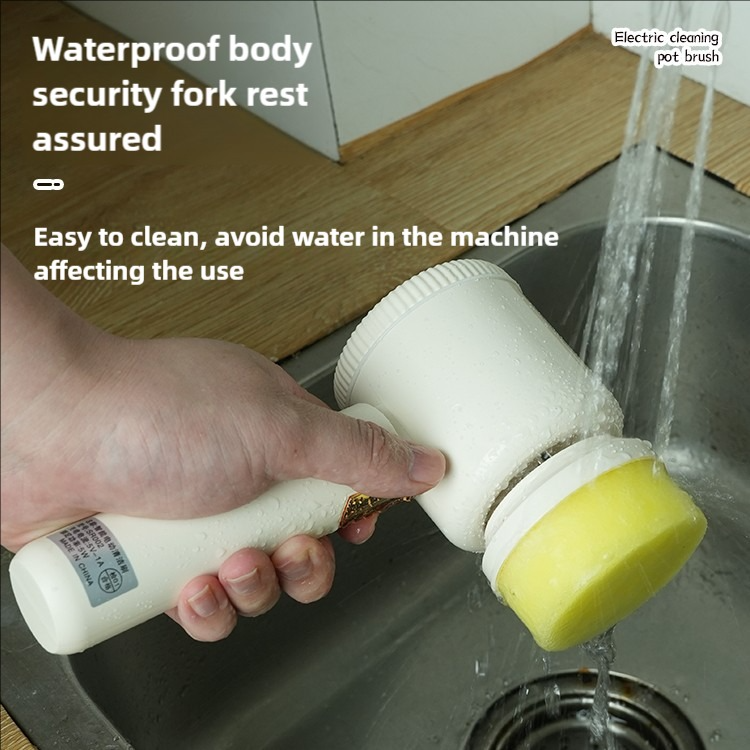 Electric Power Scrubber with Interchangeable Brush Heads for Home Cleaning (Blue)