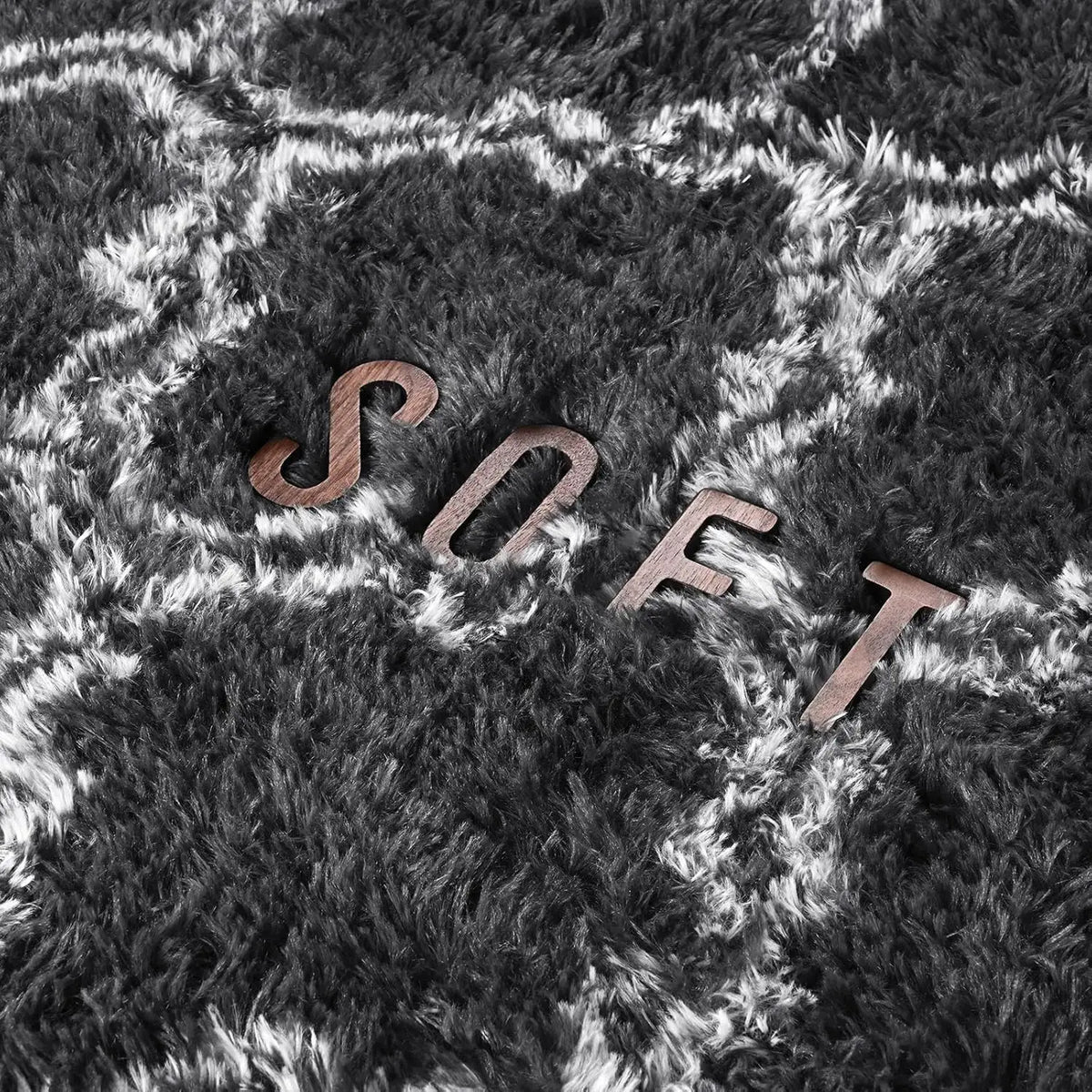 Super Soft Shag Rug Fluffy Carpet for Bedroom Living Room (Dark Gray)