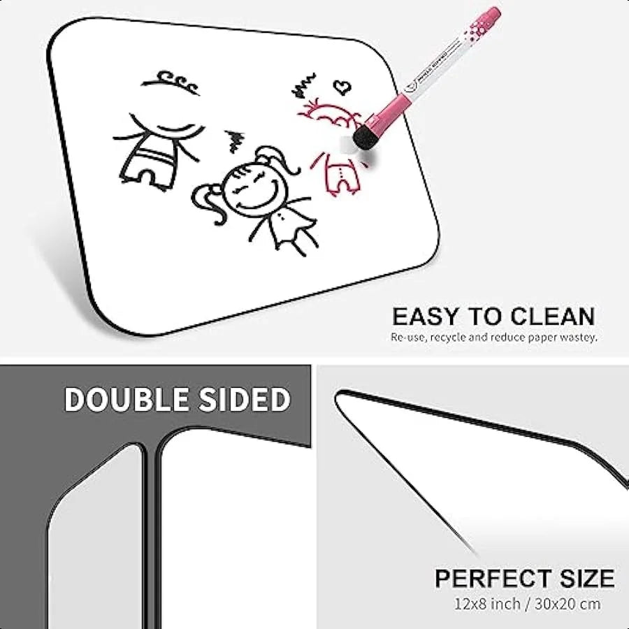 Dry Erase Whiteboard 12&quot;x8&quot; Double-Sided Mini for Students