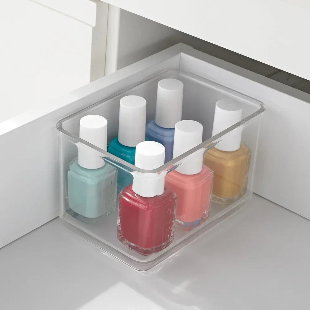 Multipurpose 6-Piece Clear Stackable Organizers Small Storage Bins