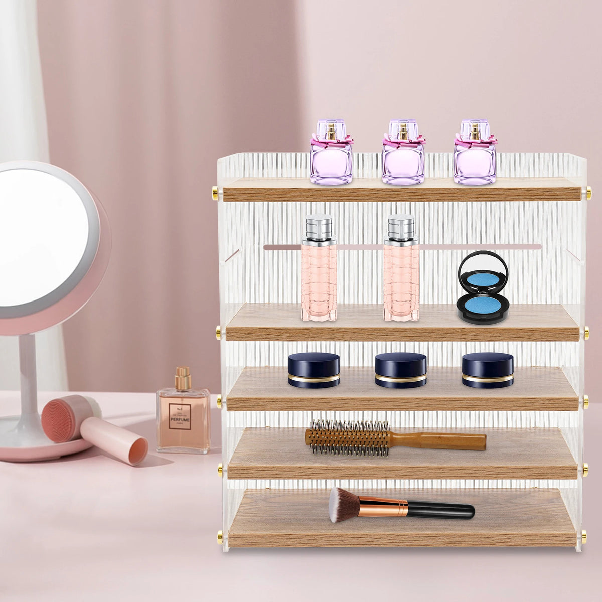 5-Layer Desktop Organizer Cabinet Free-Standing Storage Box