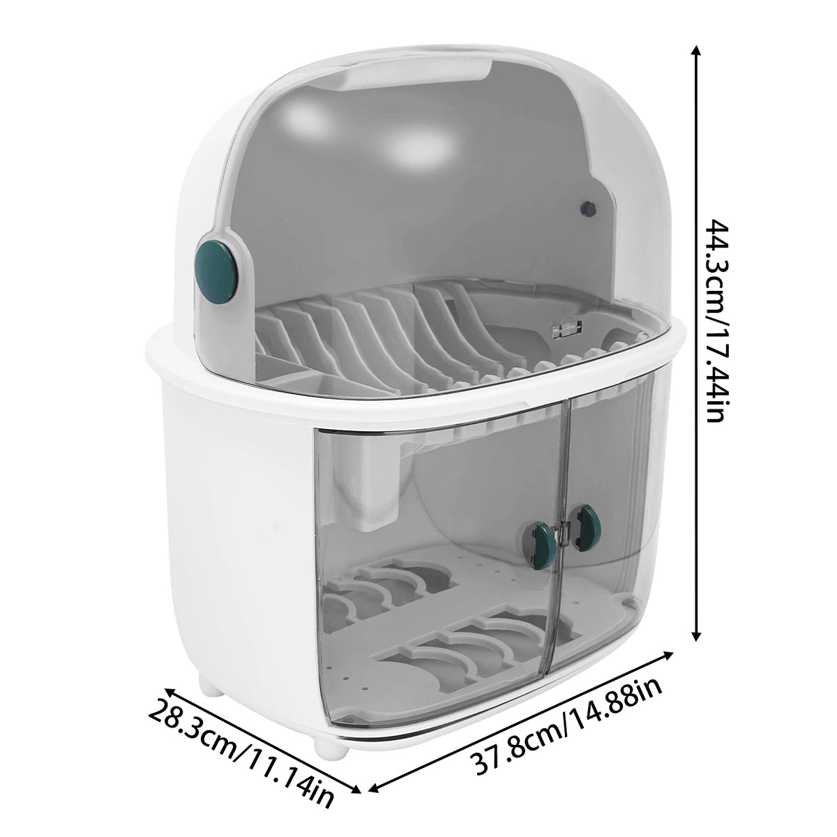 2-Tier Dish Drying Rack Plastic Countertop Drainer for Kitchen Counter