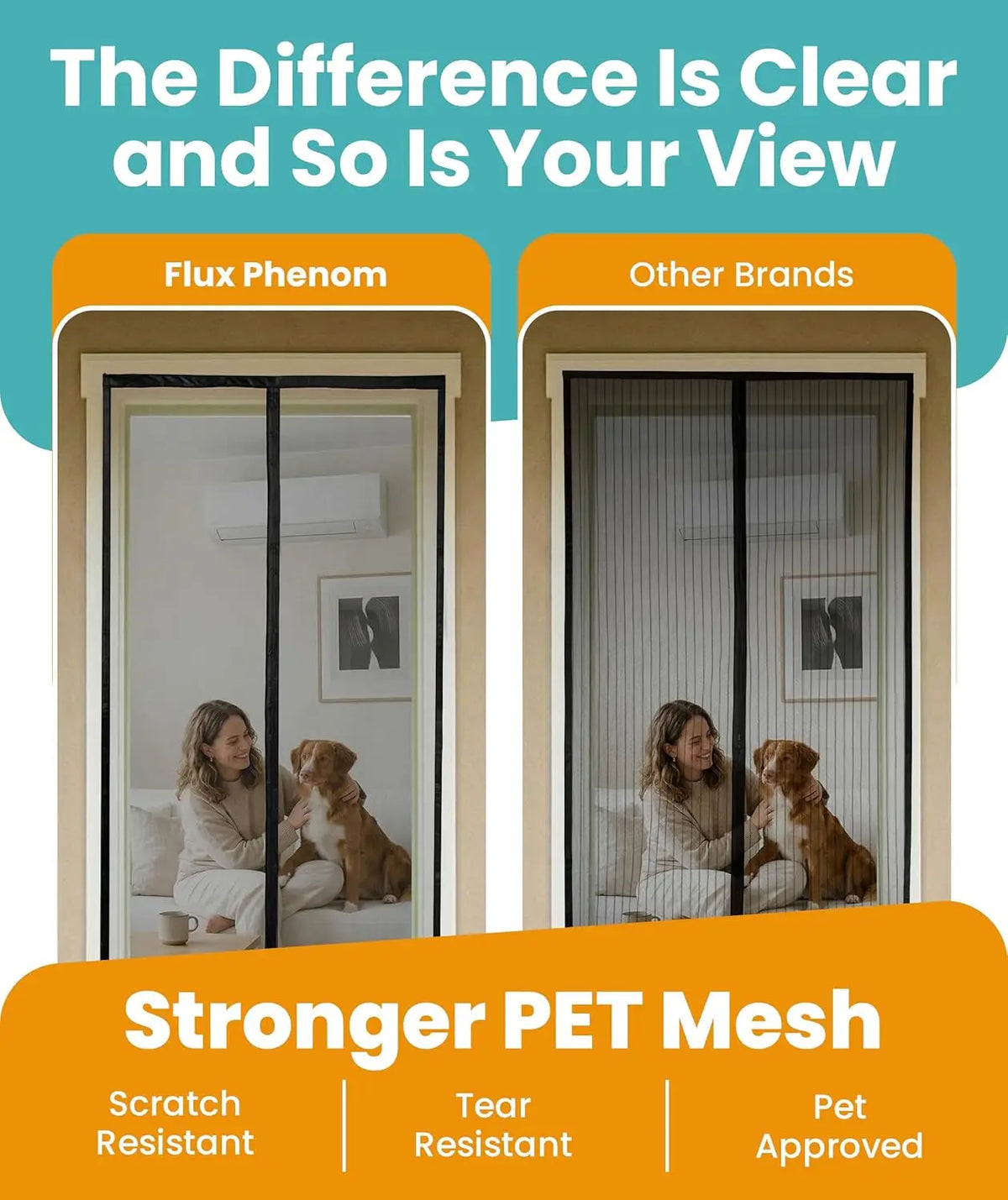 Magnetic Screen Door, Heavy-Duty Mesh Door Screen with 52 Magnets, Self-Closing Magnetic Screen Door for Sliding, Patio &amp; Entry Doors, Pet &amp; Kid Friendly
