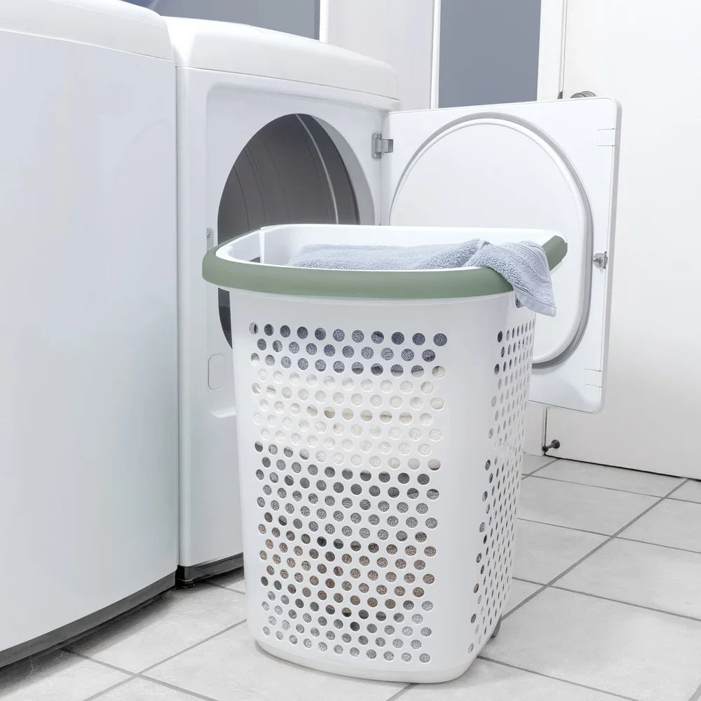 Rolling Laundry Hamper with Wheels &amp; Pop-Up Handle