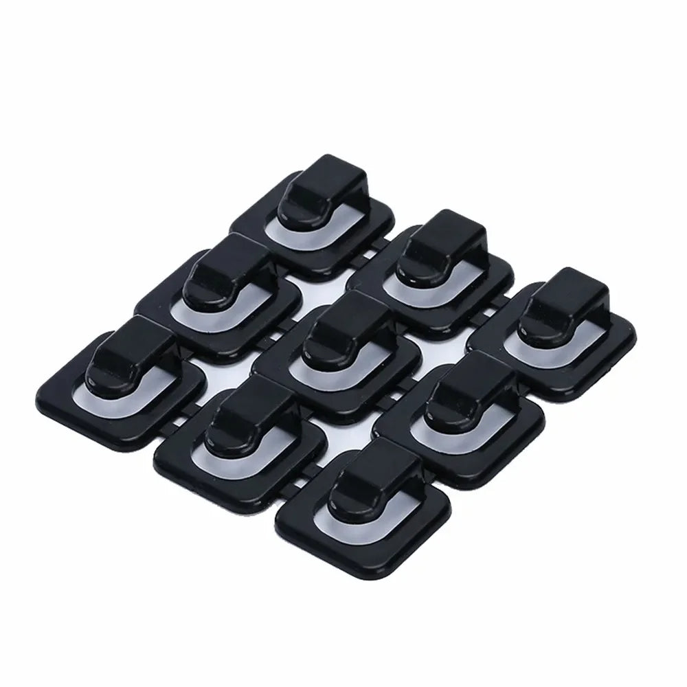 18pcs Cord Holder Cable Winder Wire Clips Office Accessories (Black)